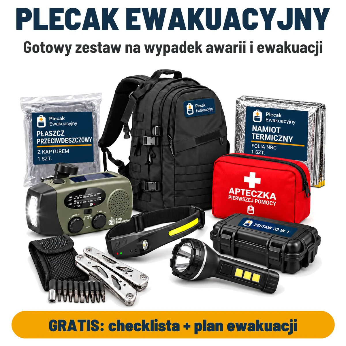 Plecak Ewakuacyjny – kompletny zestaw