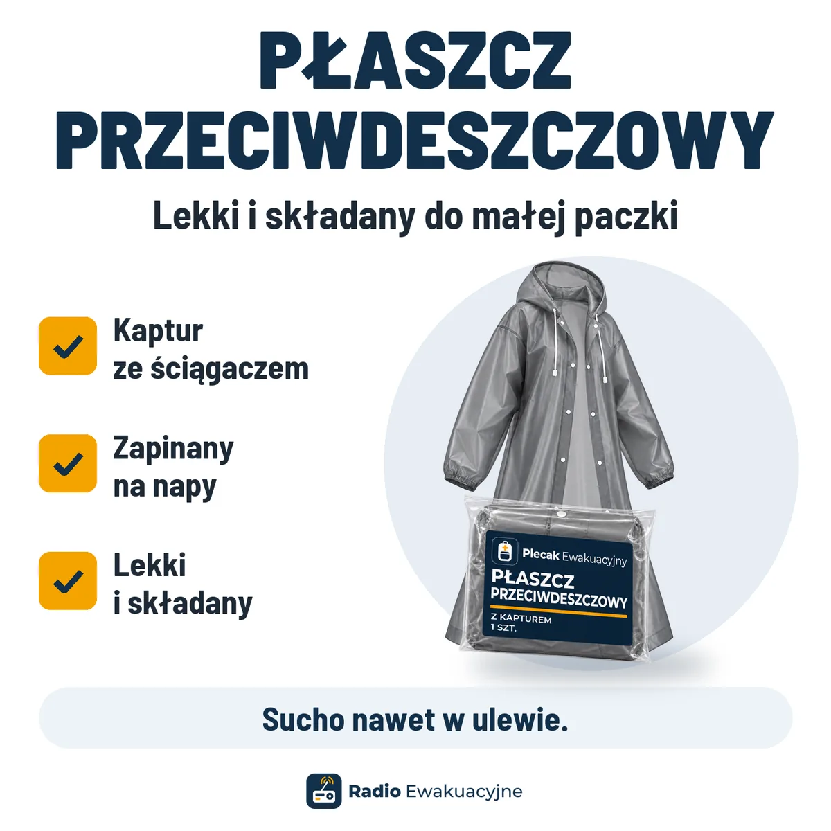 Płaszcz przeciwdeszczowy z kapturem