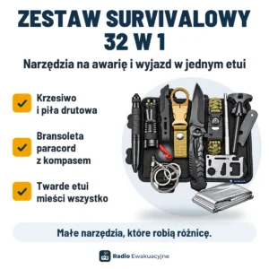 Zestaw survivalowy 32 w 1 w twardym etui